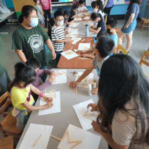 Children making art