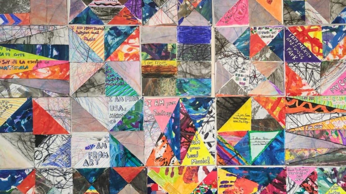 Teachers and CFL Artists-in-Residence worked with students to incorporate math and ELA in the designing of a quilt