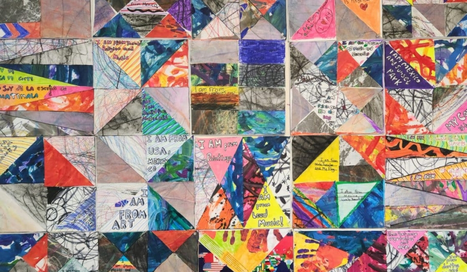 Teachers and CFL Artists-in-Residence worked with students to incorporate math and ELA in the designing of a quilt