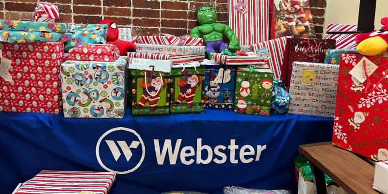 Gifts provided by the giving tree at Webster Bank!